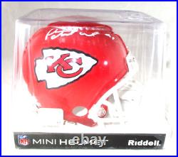 Patrick Mahomes / Autographed Kansas City Chiefs Riddell Mini Helmet / PSA LOA