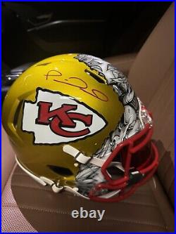Patrick Mahomes Autographed Kansas City Full Size Authentic Football Helmet -BAS