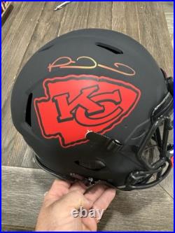 Patrick Mahomes Autographed Kansas City Full Size Helmet Beckett COA Matte Black