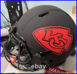Patrick Mahomes Autographed Kansas City Full Size Helmet Beckett COA Matte Black