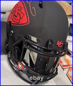 Patrick Mahomes Autographed Kansas City Full Size Helmet Beckett COA Matte Black