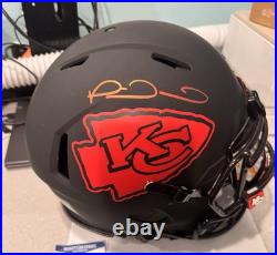 Patrick Mahomes Autographed Kansas City Full Size Helmet Beckett COA Matte Black