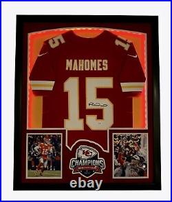 Patrick Mahomes Autographed Signed Framed LED Kansas City Chiefs Jersey FANATICS