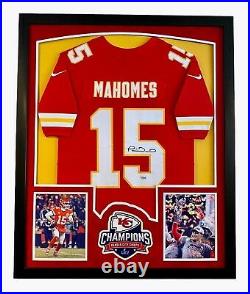 Patrick Mahomes Autographed Signed Framed LED Kansas City Chiefs Jersey FANATICS