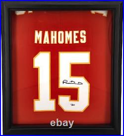 Patrick Mahomes Kansas City Cheifs FRMD Signed Nike Red Limited Jersey Shadowbox