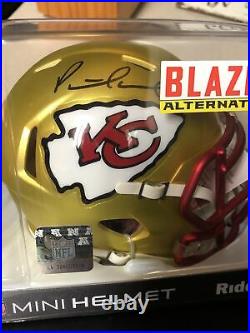 Patrick Mahomes Kansas City Chiefs Signed Autographed Mini Helmet BLAZE with COA