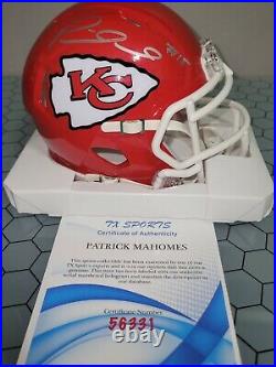 Patrick Mahomes Kansas City Chiefs Signed Autographed NFL Mini Helmet COA