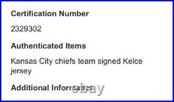 Patrick Mahomes Kansas City Chiefs Team Signed Travis Kelce NFL XL Jersey Coa