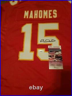 Patrick Mahomes Signed Kansas City Chiefs #15 Nike Game Jersey Jsa Coa Awesome