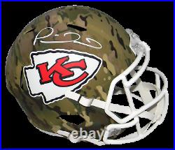 Patrick Mahomes Signed Kansas City Chiefs Camo Full Size Speed Helmet Beckett