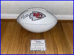 Patrick Mahomes Signed Kansas City Chiefs Logo White Panel Football Fanatics COA