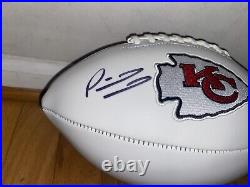 Patrick Mahomes Signed Kansas City Chiefs Logo White Panel Football Fanatics COA