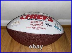 Patrick Mahomes Signed Kansas City Chiefs Logo White Panel Football Fanatics COA