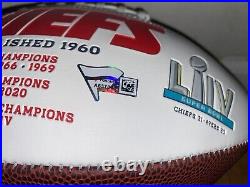 Patrick Mahomes Signed Kansas City Chiefs Logo White Panel Football Fanatics COA