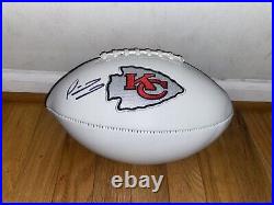 Patrick Mahomes Signed Kansas City Chiefs Logo White Panel Football Fanatics COA