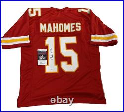 Patrick Mahomes Signed Kansas City Red Custom Football Jersey (JSA) Superbowl