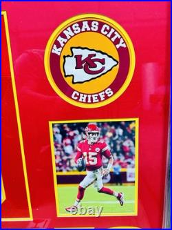 Patrick Mahomes Signed RED KANSAS CITY CHIEFS JERSEY NFL Framed