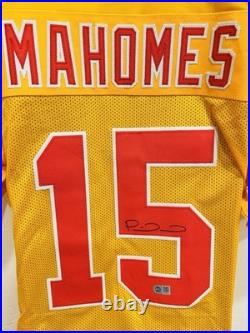 Patrick Mahomes Signed Yellow KANSAS CITY CHIEFS JERSEY