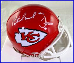 Patrick Mahomes & Tyreek Hill / Autographed Kansas City Chiefs Mini Helmet / COA