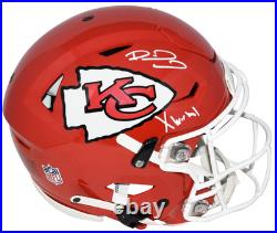Patrick Mahomes & Xavier Worthy Signed Kansas City Chiefs Auth Speedflex Helmet
