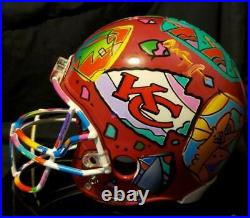Peter Max SIGNED 1/1 Full Size Helmet original Art KC Kansas City Chiefs