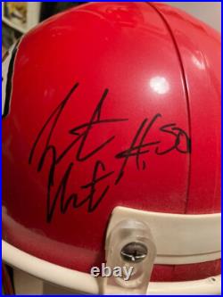 RARE NFL KANSAS CITY CHIEFS FULL SIZE JUSTIN HOUSTON SIGNED HELMET with COA