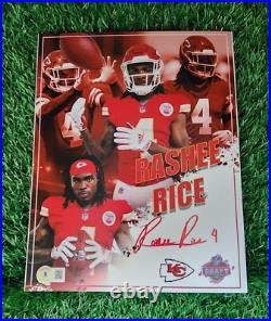RASHEE RICE Kansas City Chiefs Autographed / Signed 8x10 Photo Beckett Certified