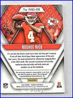 Rashee Rice Laundry Tag 2023 Phoenix FOTL Rookie 3 Color Corner Patch Auto 06/25