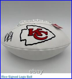 Rashee Rice Signed Logo Ball Kansas City Chiefs Super Bowl