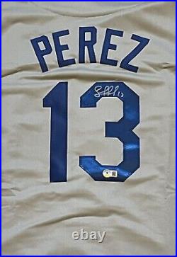 Salvador Perez Autograph Signed Custom Grey Kansas City Jersey Royals BAS