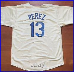 Salvador Perez Autograph Signed Custom Grey Kansas City Jersey Royals BAS