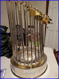 Salvador Perez Autographed 2015 Kansas City World Series Trophy Full Size