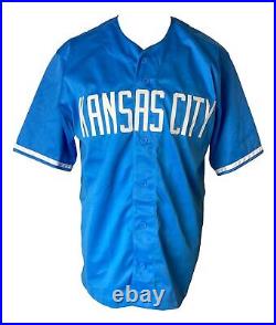 Salvador Perez Kansas City Signed Custom Light Blue Baseball Jersey BAS