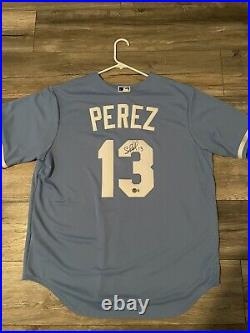 Salvador Perez Signed Autographed Kansas City Royal Baby Blue Jersey PSA/DNA