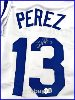 Salvador Perez Signed Autographed Kansas City Royals Jersey Beckett Witnessed