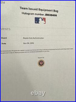 Salvador Perez Signed Kansas City Royals Auto game used Equipment Bag MLB Holo