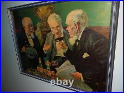 Scarce 1930s Vtg Muehlebach Pilsener Beer Sign Kansas City Mo 3 Old Men Bottles