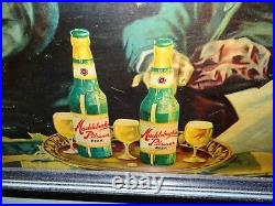 Scarce 1930s Vtg Muehlebach Pilsener Beer Sign Kansas City Mo 3 Old Men Bottles