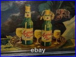 Scarce 1930s Vtg Muehlebach Pilsener Beer Sign Kansas City Mo 3 Old Men Bottles