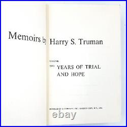 Signed Memoirs by Harry S. Truman Kansas City Edition One & Two with ephemera