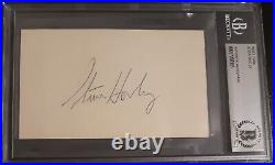 Steve Hovley signed BAS Beckett index card 1969 Pilots Kansas City Royals A's