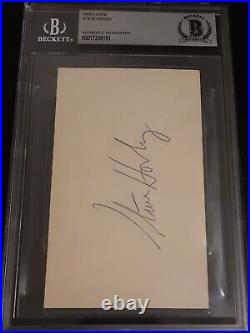 Steve Hovley signed BAS Beckett index card 1969 Pilots Kansas City Royals A's