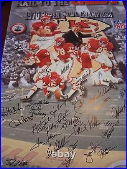 Super Bowl IV Kansas City Chiefs Signed 24x36 Art Print Stram Dawson Artis Proof