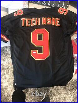 TECH N9NE Signed Kansas City Chiefs Custom Black Football Jersey JSA COA