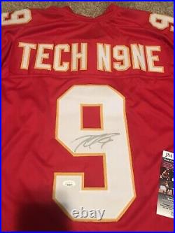 TECH N9NE Signed Kansas City Chiefs Custom Football Jersey JSA COA