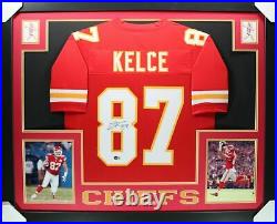 TRAVIS KELCE Autographed & Framed Jersey Signed KANSAS CITY CHIEFS (Beckett BAS)