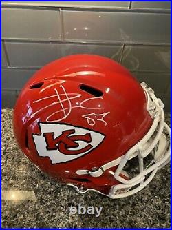 TRAVIS KELCE Autographed Kansas City Chiefs Full Size Speed Helmet Replica