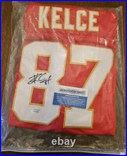 TRAVIS KELCE KANSAS CITY CHIEFS SIGNED AUTOGRAPHED RED NIKE XL JERSEY withCOA