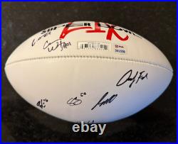 TRAVIS KELCE Kansas City Chiefs MULTI Signed Super Bowl 59 Ball + Carson Wentz