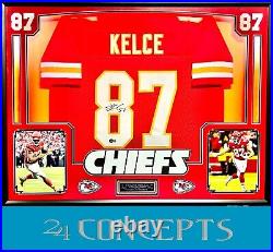 TRAVIS KELCE Signed + Framed Kansas City Chiefs Jersey with Swift LEDs
